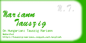 mariann tauszig business card
